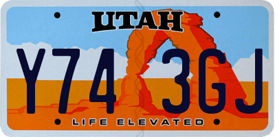 UT license plate Y743GJ