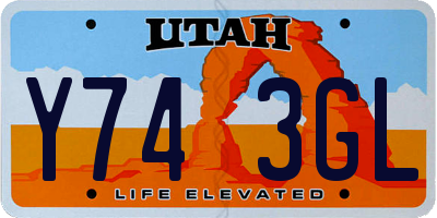 UT license plate Y743GL