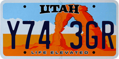 UT license plate Y743GR