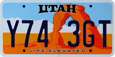 UT license plate Y743GT