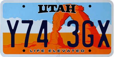 UT license plate Y743GX