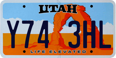 UT license plate Y743HL