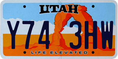 UT license plate Y743HW