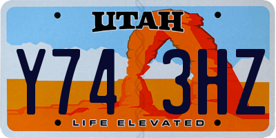 UT license plate Y743HZ