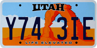 UT license plate Y743IE