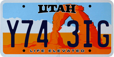 UT license plate Y743IG