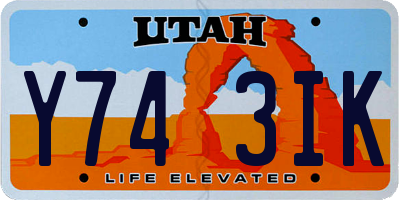 UT license plate Y743IK