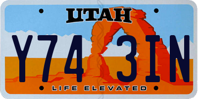 UT license plate Y743IN