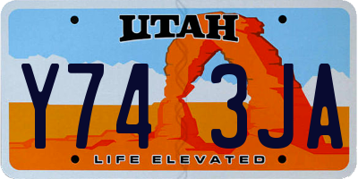 UT license plate Y743JA