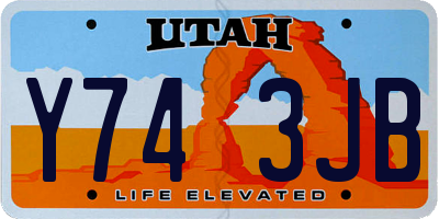 UT license plate Y743JB