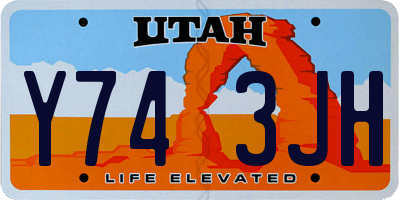 UT license plate Y743JH