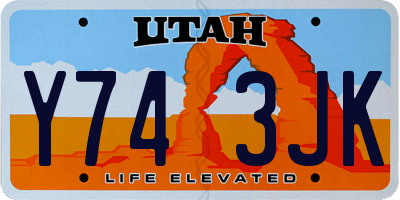 UT license plate Y743JK