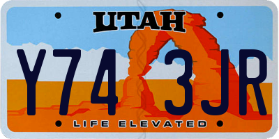 UT license plate Y743JR