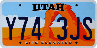 UT license plate Y743JS