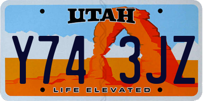 UT license plate Y743JZ