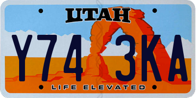 UT license plate Y743KA