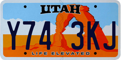 UT license plate Y743KJ