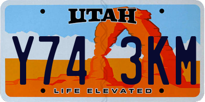 UT license plate Y743KM