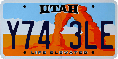 UT license plate Y743LE