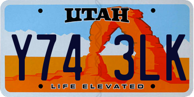 UT license plate Y743LK