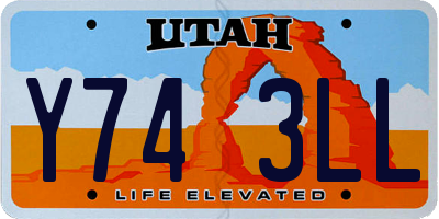 UT license plate Y743LL