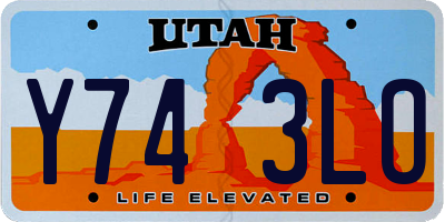 UT license plate Y743LO
