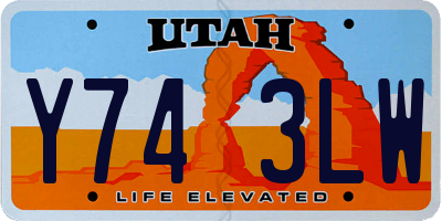 UT license plate Y743LW