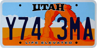 UT license plate Y743MA