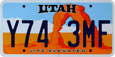 UT license plate Y743MF
