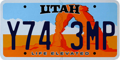 UT license plate Y743MP