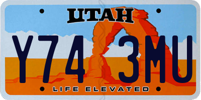 UT license plate Y743MU