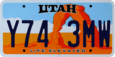 UT license plate Y743MW