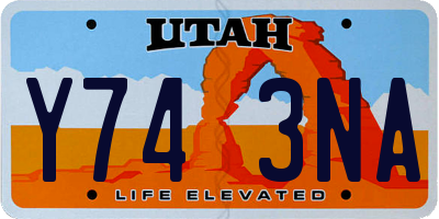 UT license plate Y743NA