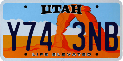 UT license plate Y743NB