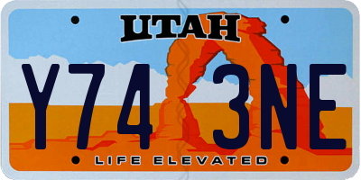 UT license plate Y743NE