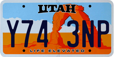 UT license plate Y743NP