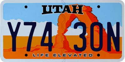 UT license plate Y743ON