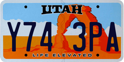 UT license plate Y743PA
