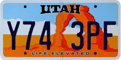 UT license plate Y743PF