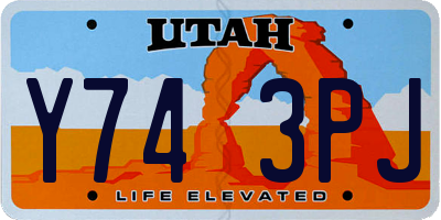 UT license plate Y743PJ