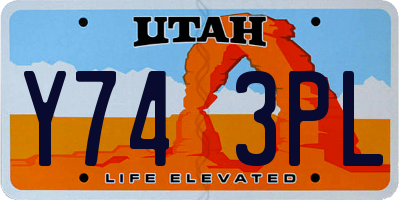 UT license plate Y743PL