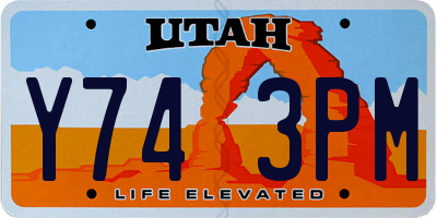UT license plate Y743PM