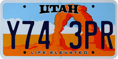 UT license plate Y743PR