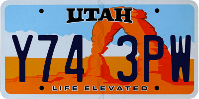 UT license plate Y743PW