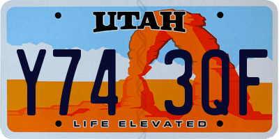 UT license plate Y743QF