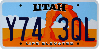 UT license plate Y743QL