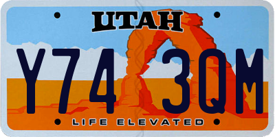 UT license plate Y743QM