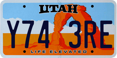 UT license plate Y743RE