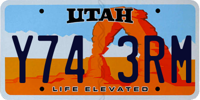 UT license plate Y743RM