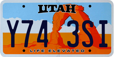 UT license plate Y743SI